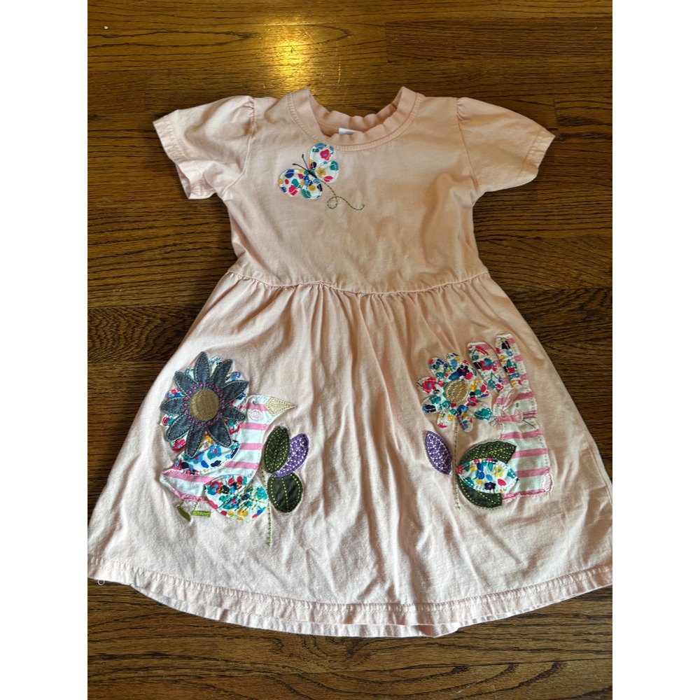 Girls Pink‎ Bunny Butterfly Floral Patchwork Cotton Dress Cottagecore 5Y